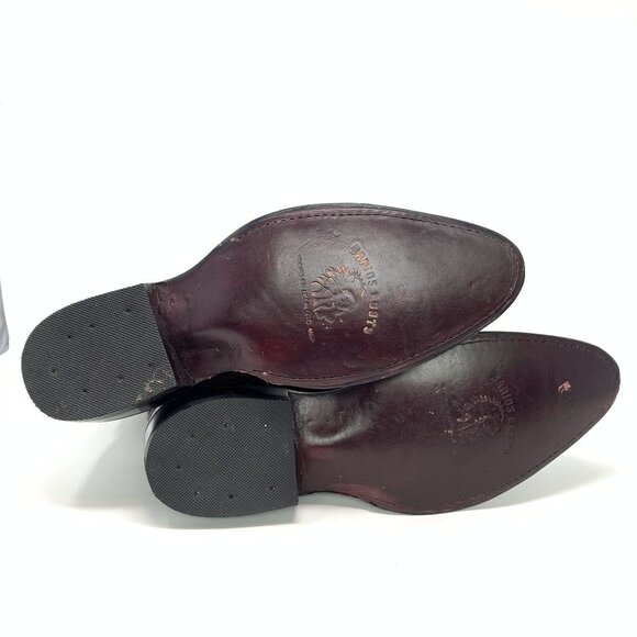 Darios Boots Size 27 Brown Leather Western Cowboy Boots Almond Toe Block Heel - Picture 4 of 10